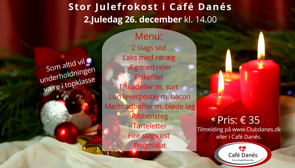 Julefrokost 2. Juledag Café Danes
